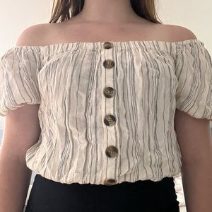 American Eagle cropped off the shoulder shirt